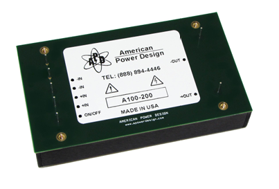 美國American Power Design A100系列高壓DC-DC轉換器100W,48-200V